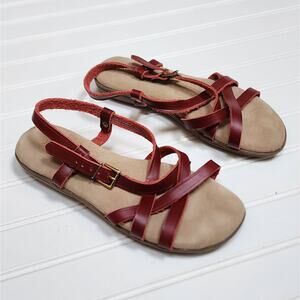 G.H. Bass & Co Sunjuns Margie Strappy Women's Leather Sandals Size 7 Cinnamon